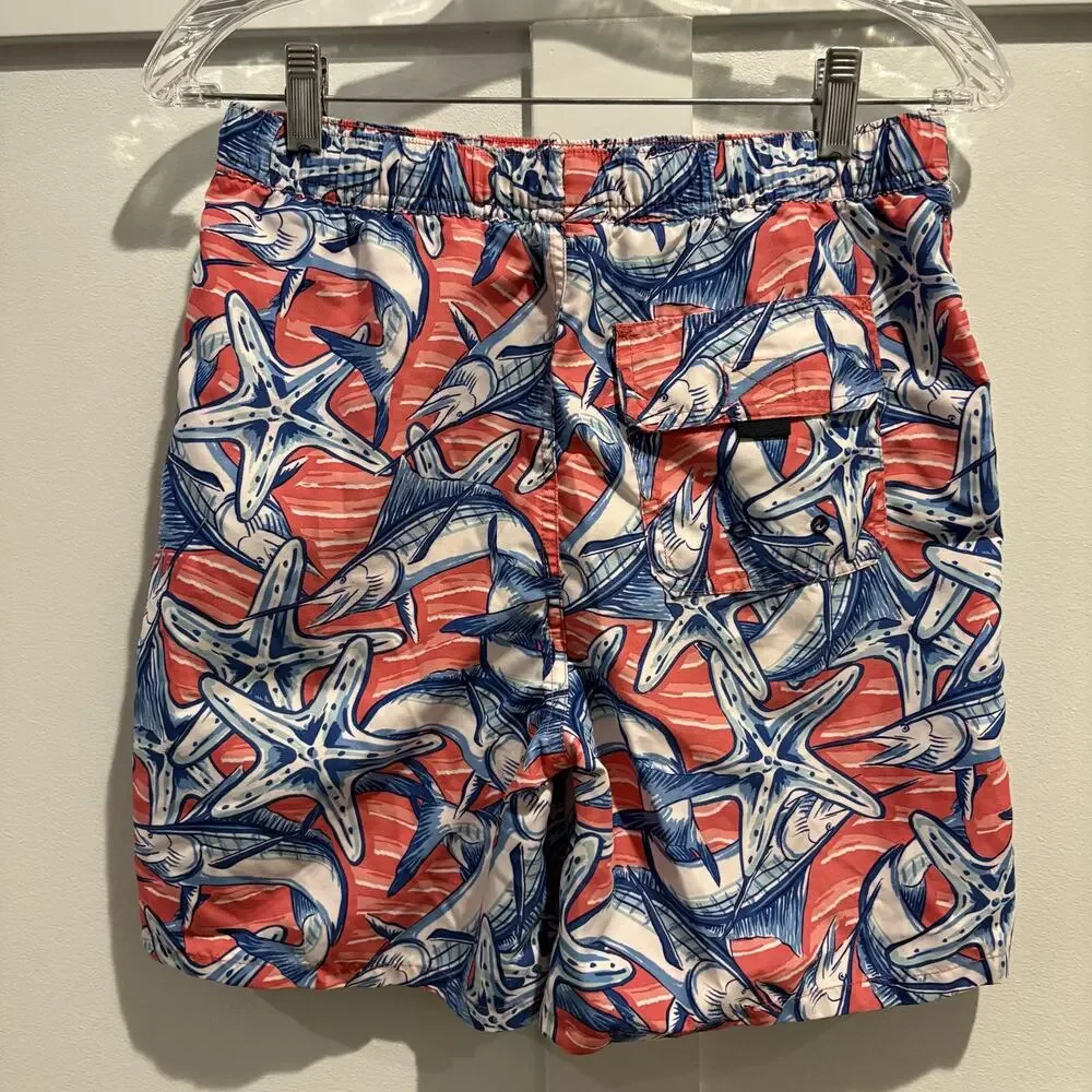 Vineyard Vines Swim Trunks Boys Large Marlin Starfish Pattern Board Shorts READ‎ - Picture 7 of 16